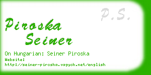 piroska seiner business card